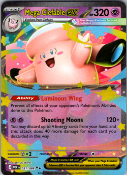 Mega Clefable EX 031/088 Holo Ultra Rare Pokemon Card Near Mint - Image 1