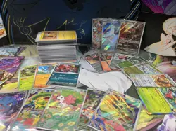 100 Pokemon Cards Bulk Lot With Holos | +3 V/EX/AR Guaranteed | Fast Ship - Image 1