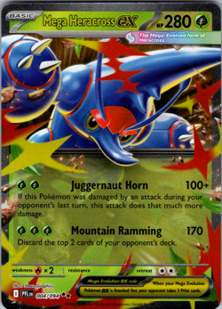 Mega Heracross EX 004/094 Holo Ultra Rare Pokemon Card Near Mint - Image 1