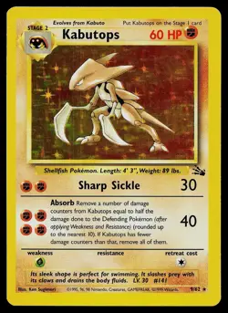 Pokemon Card - Kabutops Fossil 9/62 Holo Rare - Image 1