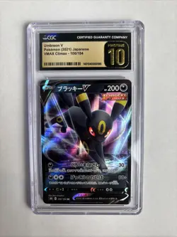 Pokemon CGC 10 PRISTINE Japanese Umbreon V 100/184 RR S8B VMAX Climax - Image 1