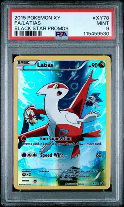 2015 POKEMON XY BLACK STAR PROMOS #XY78 FULL ART/LATIAS PSA 9 - Image 1