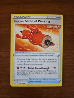 Pokemon SWSH Chilling Reign - 154/198 SINGLE STRIKE SCROLL OF PIERCING - Image 1