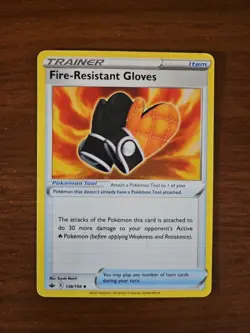 Pokemon SWSH Chilling Reign - 138/198 FIRE RESISTANT GLOVES, Unlimited - Image 1