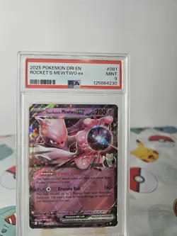 Pokemon TCG Team Rockets Mewtwo Ex 081/182 PSA 9 - Image 1
