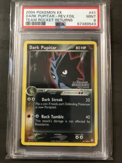Dark Pupitar #41 Reverse PSA 9 Mint 2004 Pokemon EX Team Rocket Returns - Image 1