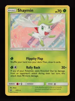 Shaymin 7/73 Holo Rare Shining Legends Pokemon Near Mint - Image 1