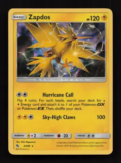 Zapdos 24/68 Holo Rare Hidden Fates Pokemon Near Mint - Image 1