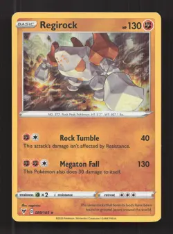 Regirock 089/185 Holo Rare Vivid Voltage Pokemon Holo Near Mint - Image 1