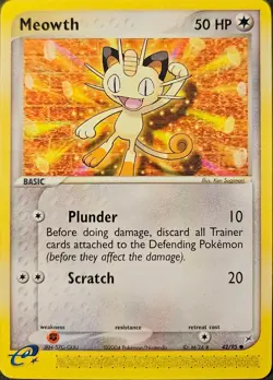 Meowth Team Magma vs Team Aqua 42/95 Common Basic Regular Pokemon TCG EN 50 HP - Image 1