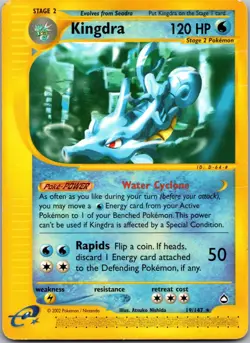 Kingdra 19 Rare Aquapolis Pokemon Near Mint - Image 1