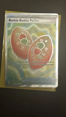 Buddy Buddy Poffin 167/132 Mega Evolution Secret Rare Pokemon Card NM In Hand - Image 1