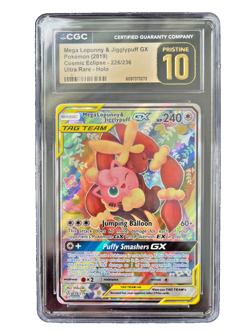 Mega Lopunny & Jigglypuff Gx 226/236 Ultra Rare Holo - CGC PRISTINE 10 - POP 7 - Image 1