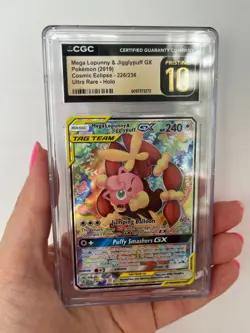 Mega Lopunny & Jigglypuff Gx 226/236 Ultra Rare Holo - CGC PRISTINE 10 - POP 7 - Image 3