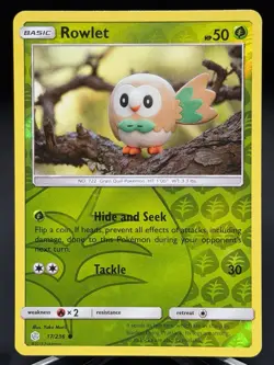 Rowlet 17/236 Cosmic Eclipse Reverse Holo Pokemon- Yuka Morii - Image 1