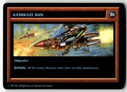 1997 Shadowrun CCG / TCG Card Kamikaze Run - Image 1