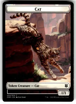 MTG Zendikar Rising Card ZNR 002/012 Cat Token - Image 1