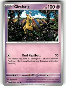 Pokemon Twilight Masquerade Card 083/167 Girafarig - Image 1