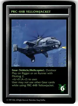 1997 Shadowrun CCG / TCG Card PRC-44b Yellowjacket - Image 1