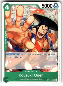 One Piece The Azure Sea's Seven Release Event Card OP14-026 Kouzuki Oden - Image 1