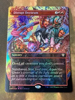 1x FOIL BORDERLESS DISRUPT DECORUM - Commander - MTG - Magic the Gathering - Image 1
