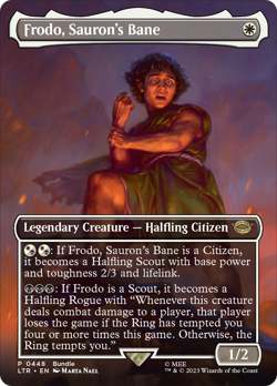 Frodo, Sauron's Bane (Borderless Alternate Art) [The Lord of the Rings: - Image 1