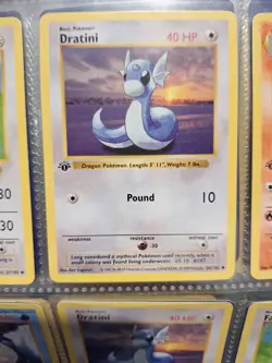 Pokemon Base Set 1st Edition Shadowless 026/102 Dratini NM - Image 1