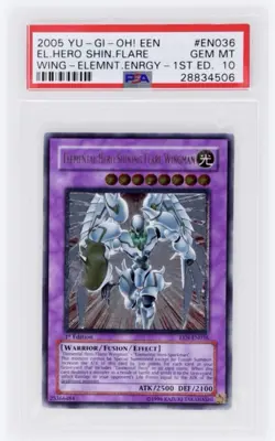 YuGiOh Elemental Hero Shining Flare Wingman EEN-EN036 1st Ed Ultimate PSA 10 - Image 1