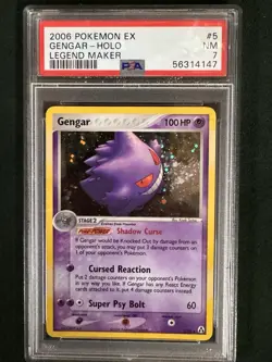 2006 Pokemon EX Legend Maker Gengar Holo #5/92 PSA 7 - Image 1