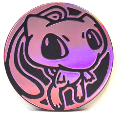 Pokemon Collection Small Flip Coin Token Mew Purple Holo - Image 1