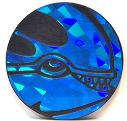 Pokemon Collection Small Flip Coin Token Kyogre blue CRACKED ICE - Image 1