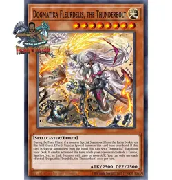 Yugioh! 1x Dogmatika Fleurdelis the Thunderbolt DOOD-EN026 Secret Rare 1st Ed NM - Image 1