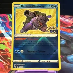 Radiant Blastoise 018/078 Pokemon GO Holo - Image 1