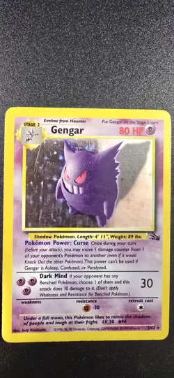 Wizards of the Coast Gengar 5/62 Fossil Holo Rare 80 HP Stage 2 Pokemon TCG - Image 3