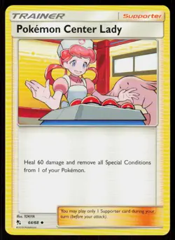 Pokemon Center Lady 64/68 Uncommon Hidden Fates Pokemon Near Mint - Image 1
