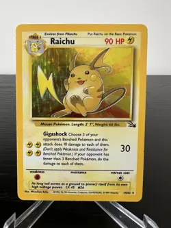 Raichu - 14/62 Fossil Holo Rare - LP - Pokemon TCG WOTC Vintage 1999 - Image 1