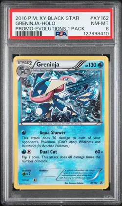 2016 POKEMON XY BLACK STAR PROMO #XY162 GRENINJA-HOLO PSA 8 - Image 1