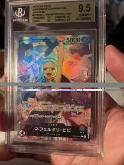 BGS 9.5 Nefeltari Vivi Alt Art OP04-001 L Kingdoms of Intrigue One Piece CCG Jap - Image 1