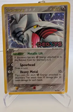 Skarmory 26/107 2005 EX Deoxys Pokemon Card TCG Reverse Holo Rare Stamped - MP - Image 1
