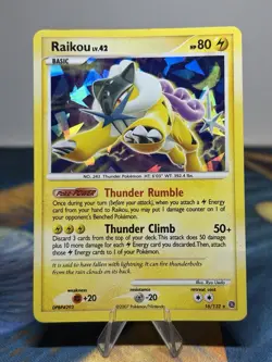 Raikou 16/132 Cracked Ice Holo DP Secret Wonders Deck Tin Exclusive Pokemon Card - Image 1
