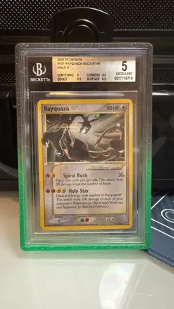 2005 Pokemon EX Deoxys Rayquaza Gold Star Ultra Rare Card BGS 5 - Image 1