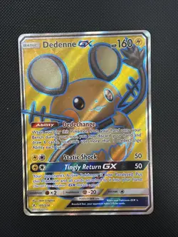 Dedenne GX Full Art Holo Ultra Rare 195/214 SM Unbroken Bonds EN 160 HP - Image 1
