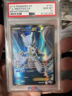 2015 POKEMON XY BREAKTHROUGH #157 FULL ART/MEWTWO EX PSA 10 - Image 1