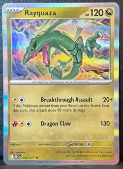 Rayquaza 153/217 Rare Ascended Heroes Pokemon Holo Near Mint - Image 1