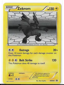 2011 Pokemon TCG Rare Black Star Promo Zekrom Black & White BW005 - Image 1