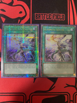 YuGiOh 3x Ultimate Slayer (Quarter Century Secret Rare) Playset RA02-EN070 NM - Image 2