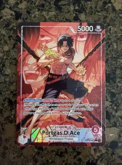 Portgas D Ace OP16-001 Alt Art Leader The Time Of Battle One Piece TCG NM - Image 1