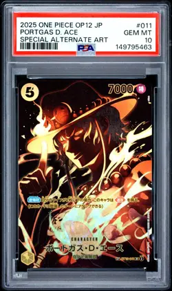 2025 One Piece OP12 Japanese Portgas D Ace Special Alternate Art #011 PSA 10 GEM - Image 1
