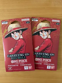 One Piece TCG OP-13 Carrying On His Will Sleeved Booster Pack English Lot of 2 - Image 1
