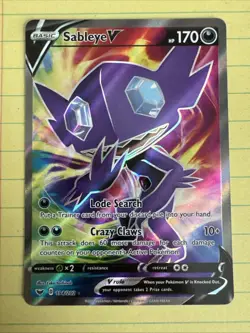 Pokemon Sableye v Full Art Ultra Rare Card 194/202 Sword and Shield - Image 1